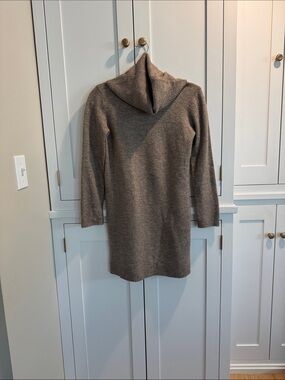 Max Studio Taupe Cowl Neck Sweater Dress